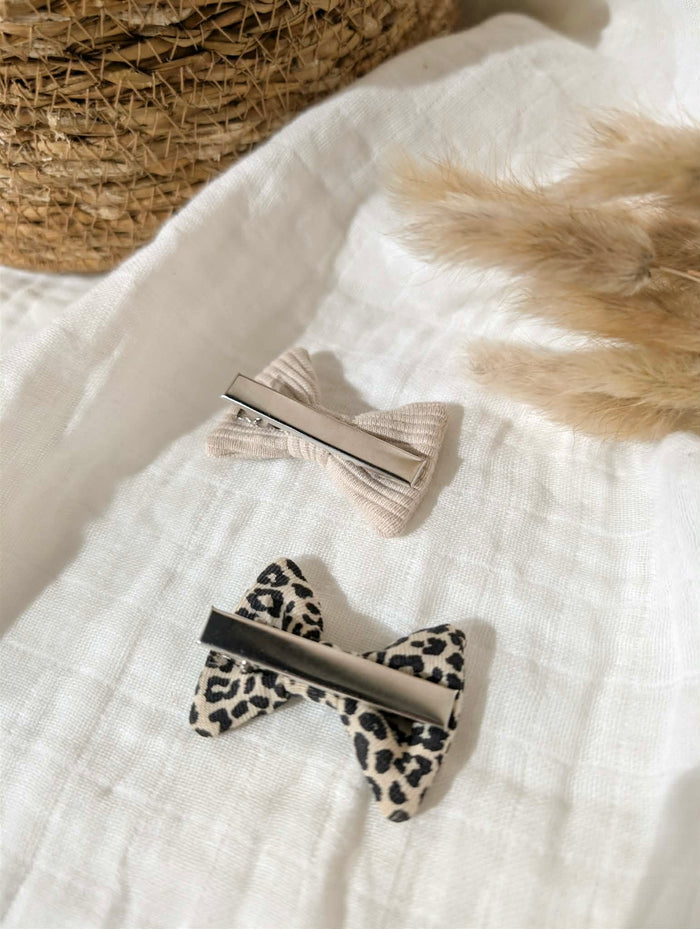 Barrettes | Velours et léopard