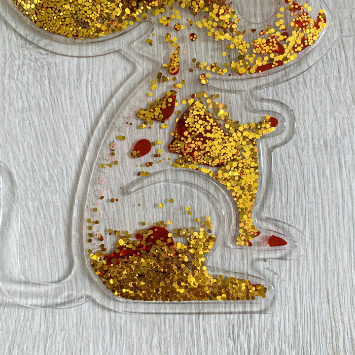 Christopher Kane Rat Red Liquid Gel Gold Glitter Key Ring - House Of Huntington