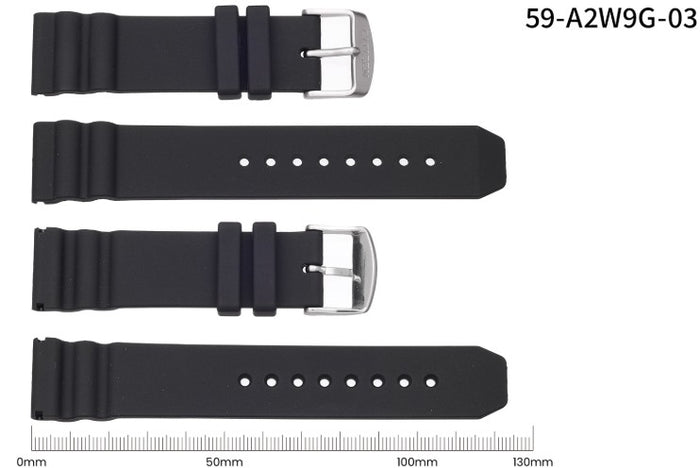 Citizen sukeltajankellon kumiranneke musta 22mm 59-A2W9G-03