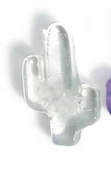 Clear translucent cactus shaped gemstone