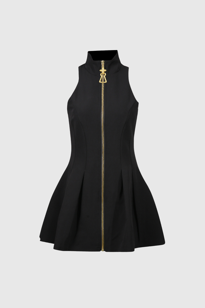Deborah Sleeveless Zipper Mini Dress