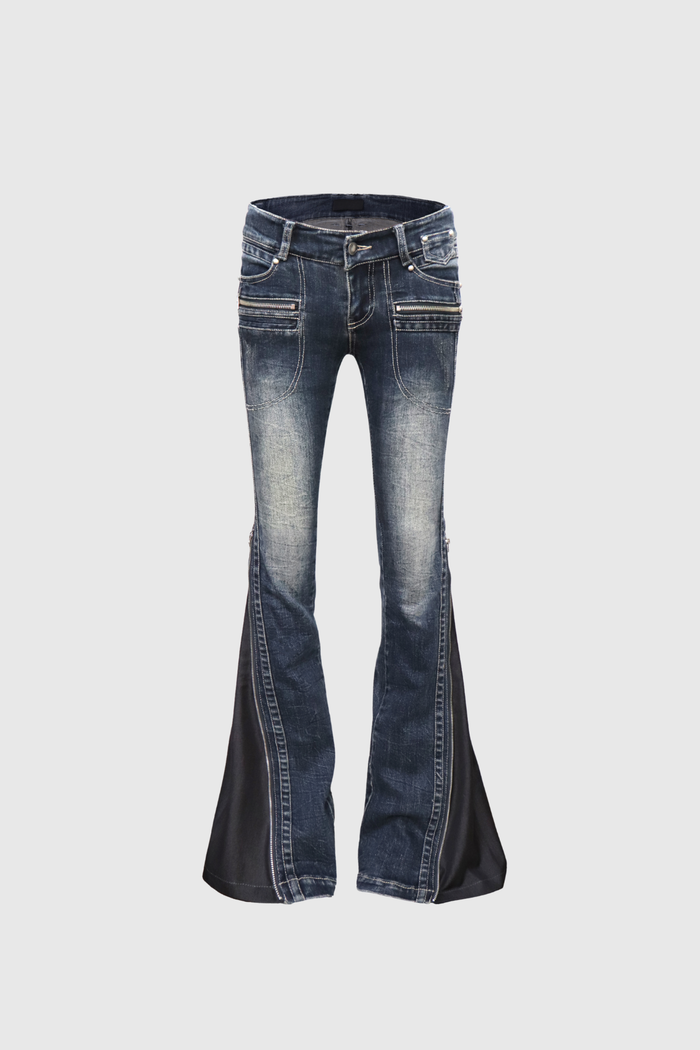 Draga Zipper Deconstruct Jeans