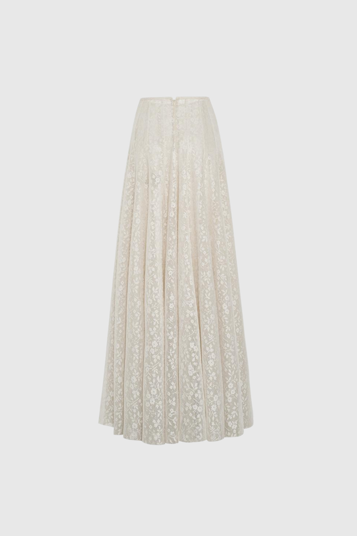 Du Embroidered Floral Lace Skirt Set