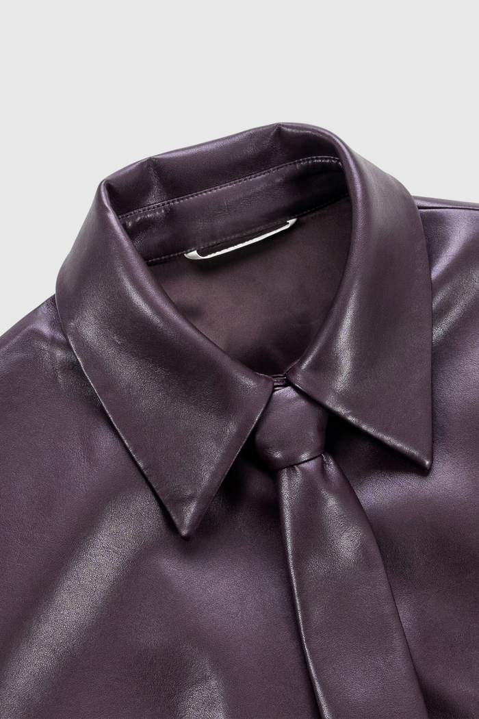 Dzvonimir Leather Button Up Maxi Dress