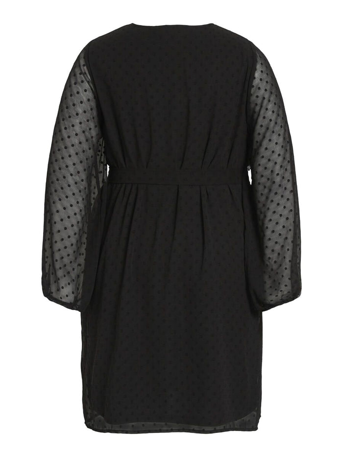 EDEE V NECK SHORT DRESS (BLACK)