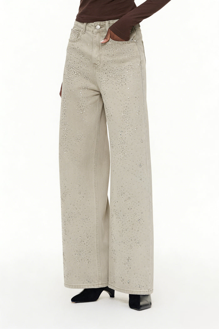 Eidel Rhinestone Jeans In Grey