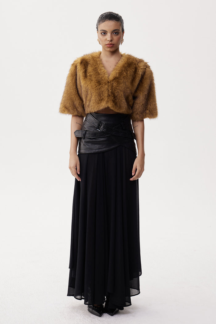 Elijas Faux Fur Crop Top
