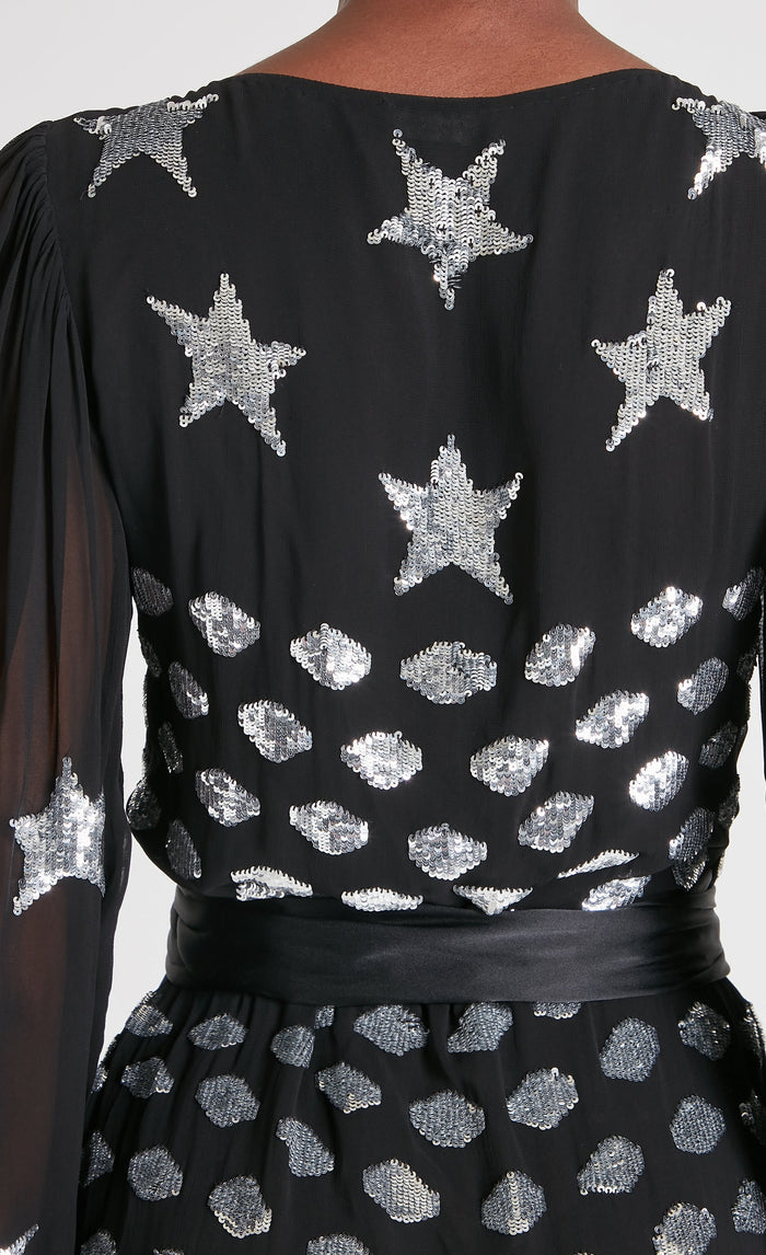 Etoile Wrap Dress - Black Mix