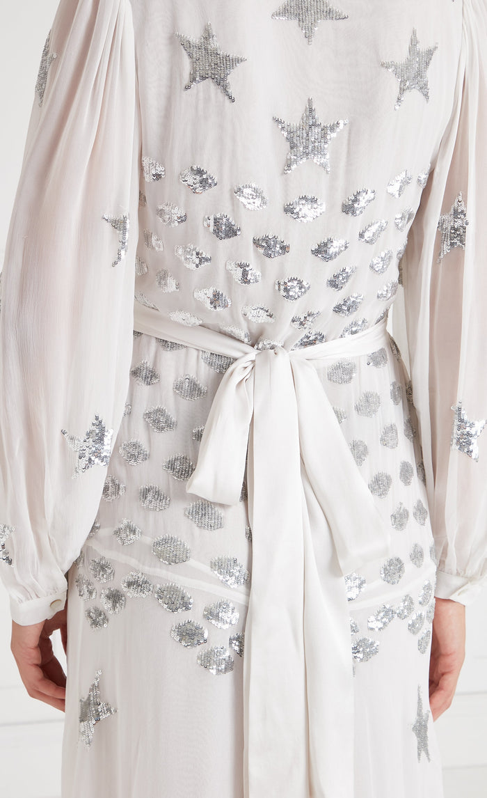 Etoile Wrap Dress - White Mix