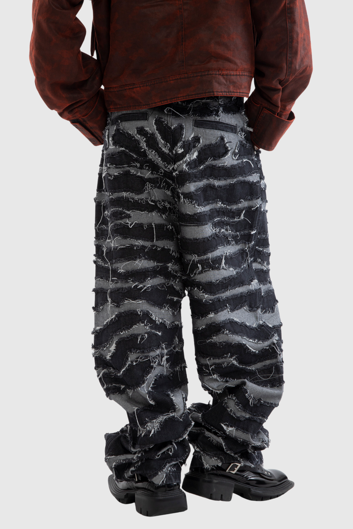 Fahimeh Zebra Fringe Wide Leg Jeans
