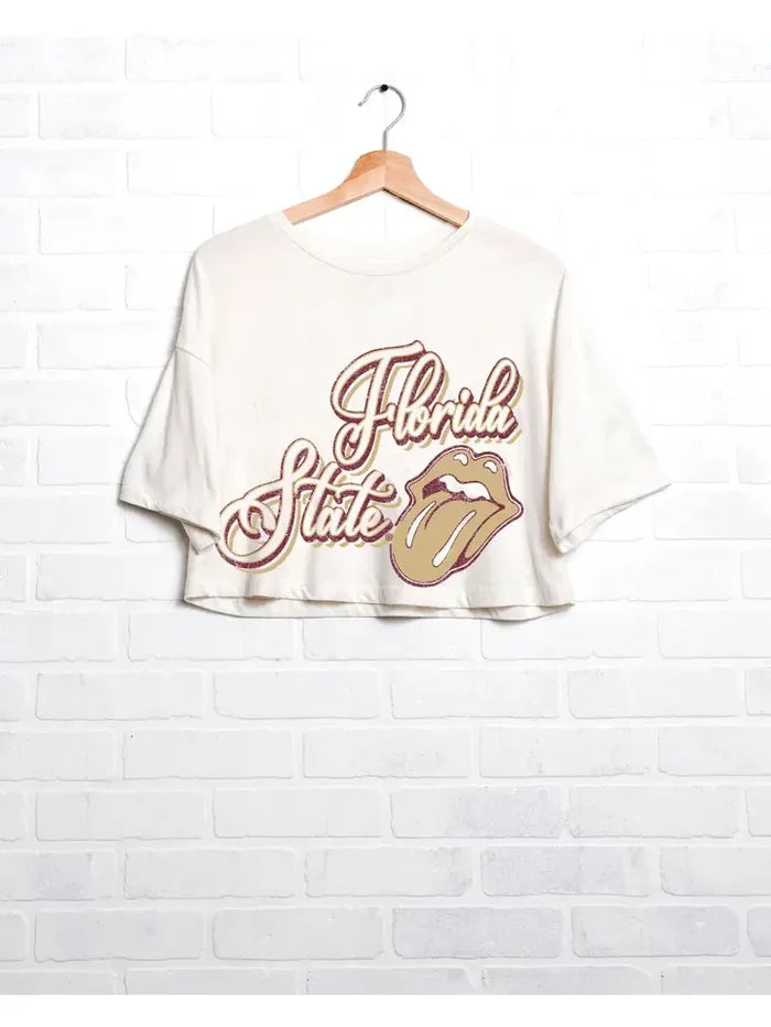 FSU Mailbu Cream Crop Tee