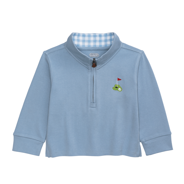 Golf Quarter Zip - Light Blue - Wee Bee Baby Boutique