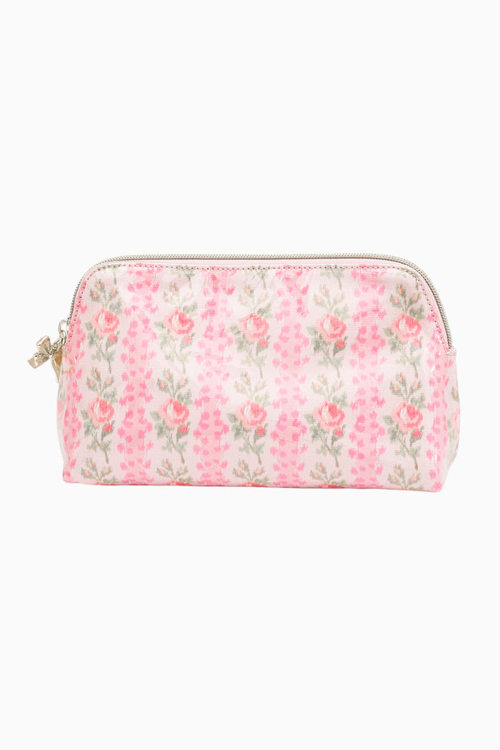 Heirloom Print Medium Travel Pouch - PINK MACAROON