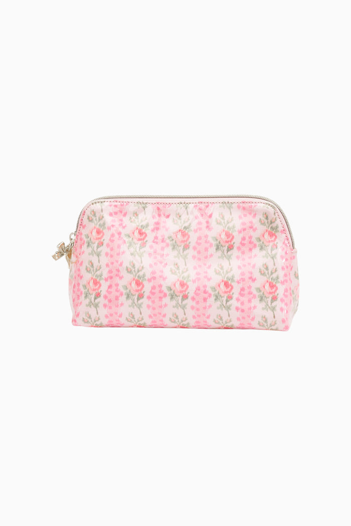 Heirloom Print Small Travel Pouch - PINK MACAROON