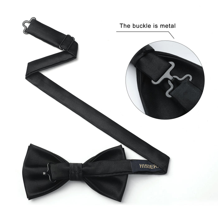 Solid Pre-Tied Bow Tie - BLACK-7