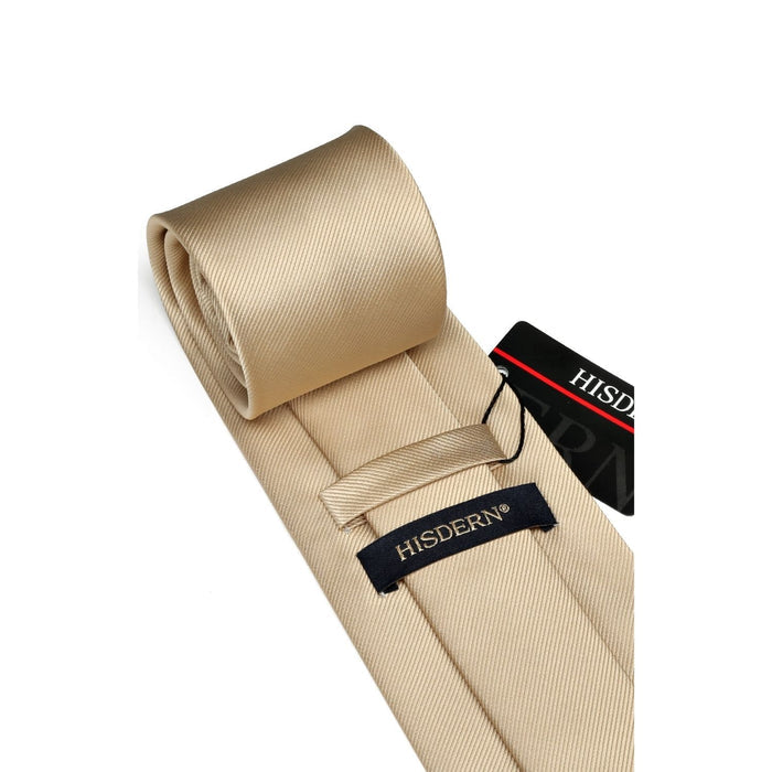 Solid Tie Handkerchief Cufflinks - CHAMPAGNE