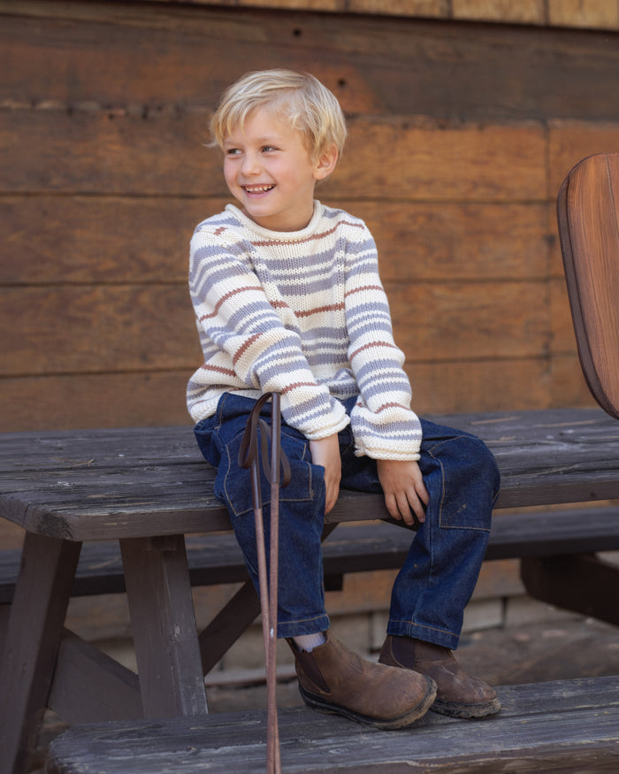 Jacques Sweater || Dusty Blue Stripe