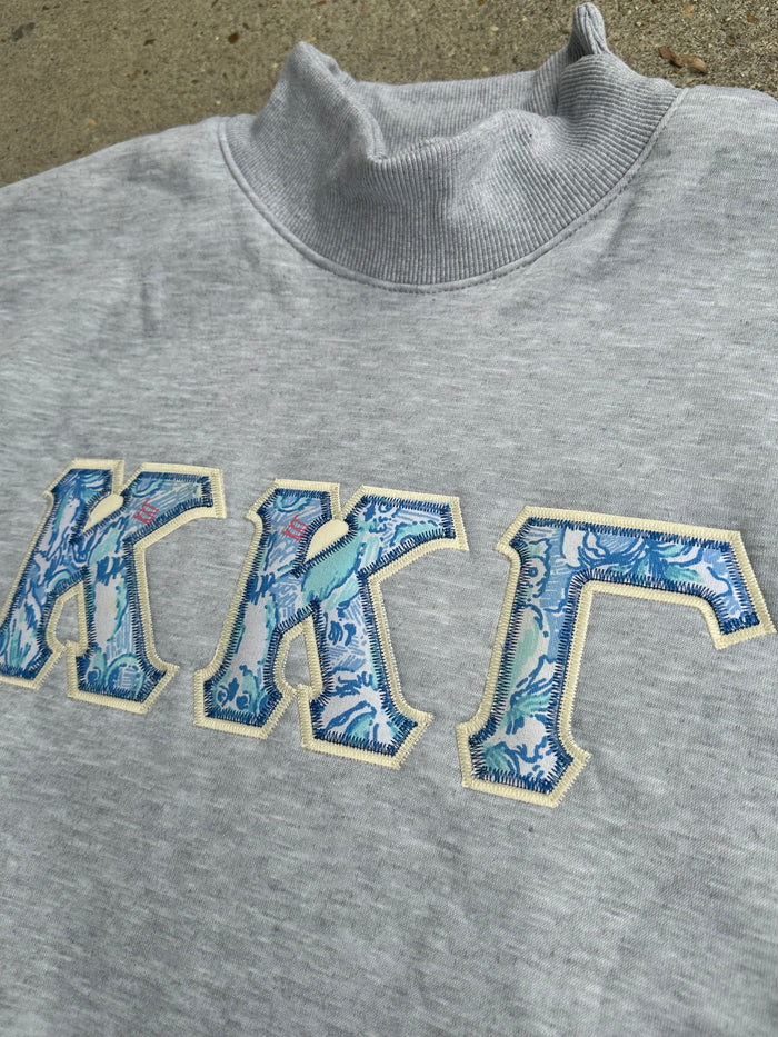 Limited Edition Sorority Mock Neck Sweatshirts (Lilly Pulitzer Fabric)