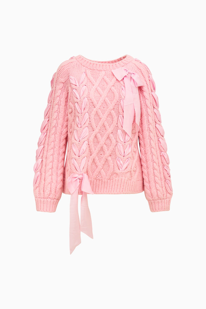 Little Girls Doria Alpaca-Blend Ribbon Pullover