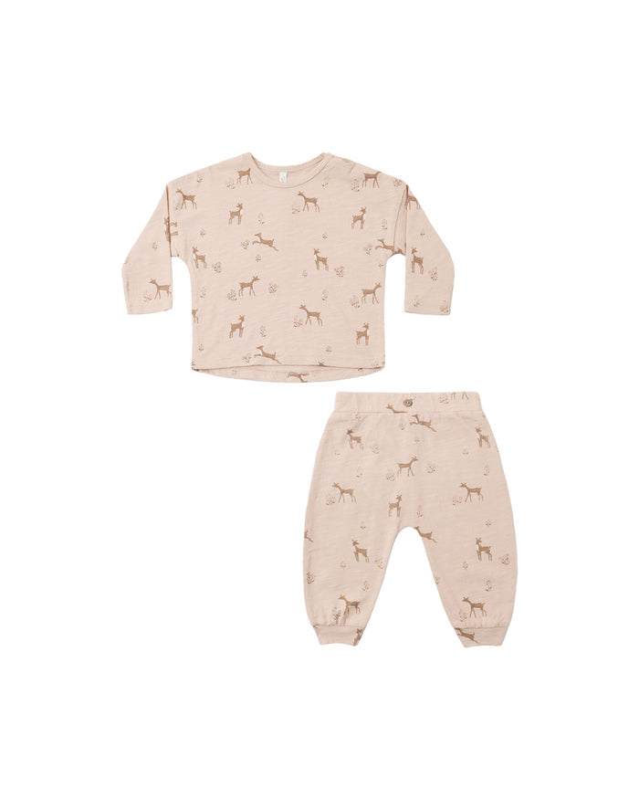 Long Sleeve Tee + Pant Set || Fawns