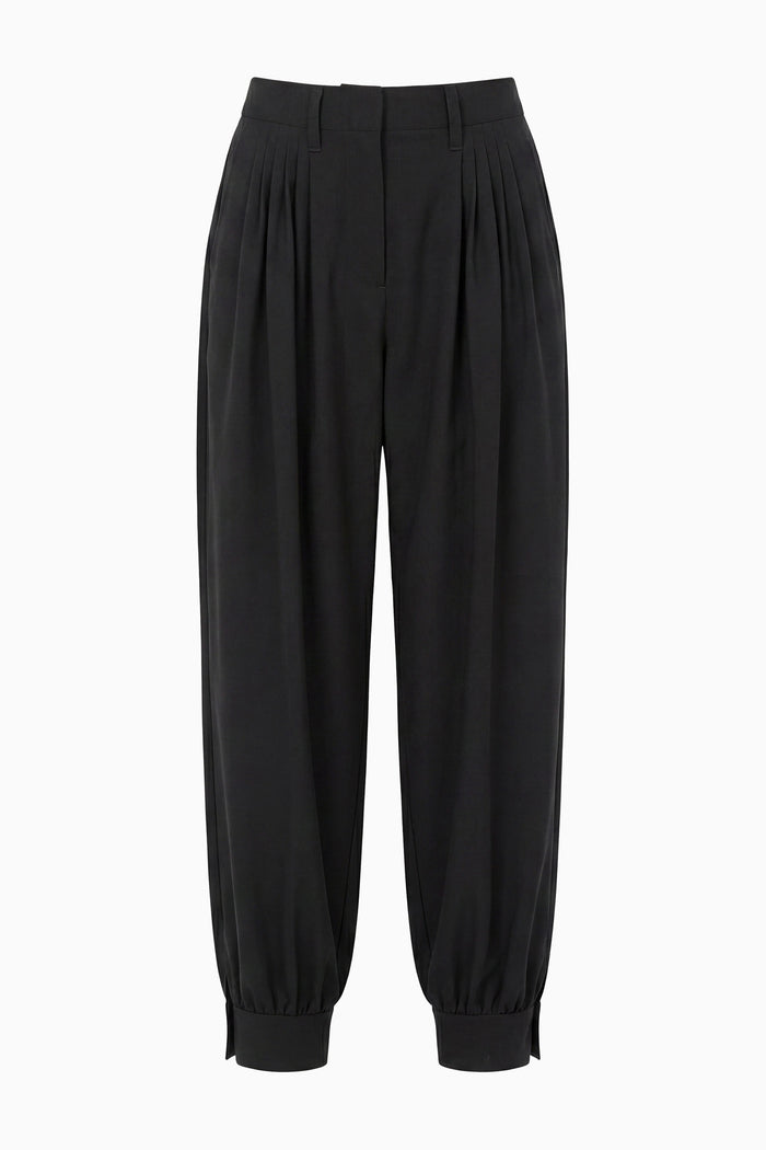 Luella Pleated Wool Pant - Noir
