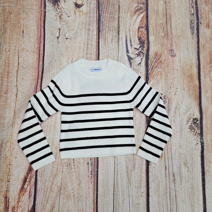 MAYORAL GIRLS STRIPED KNIT SWEATER 4014