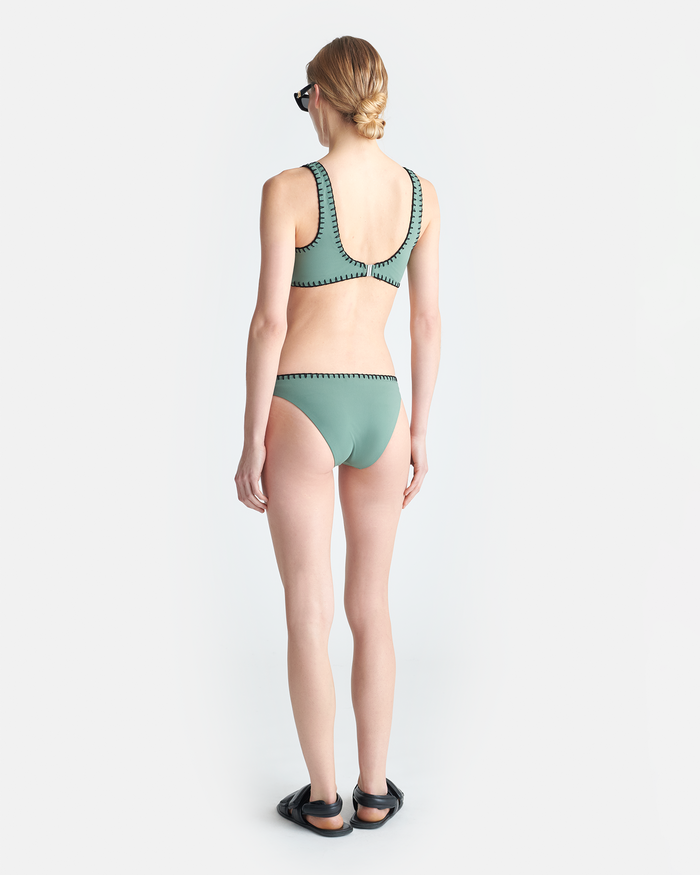 Merve - Crochet bikini bottom - Sea Green/Black