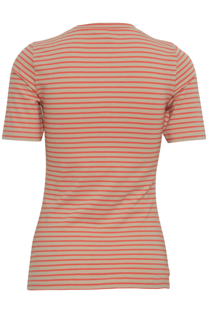 MIRYA T-SHIRT (HOT CORAL STRIPE)