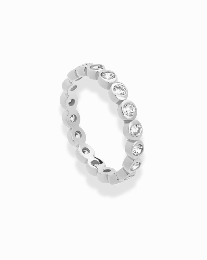 Nina Round Bezel Eternity Ring - Mod + Jo - Jewelry built to last, advanced plating technology