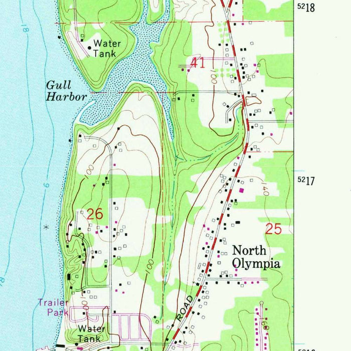 Old Map of Olympia, Washington by USGS, 1959 – Tumwater, Budd Inlet & Capitol Lake