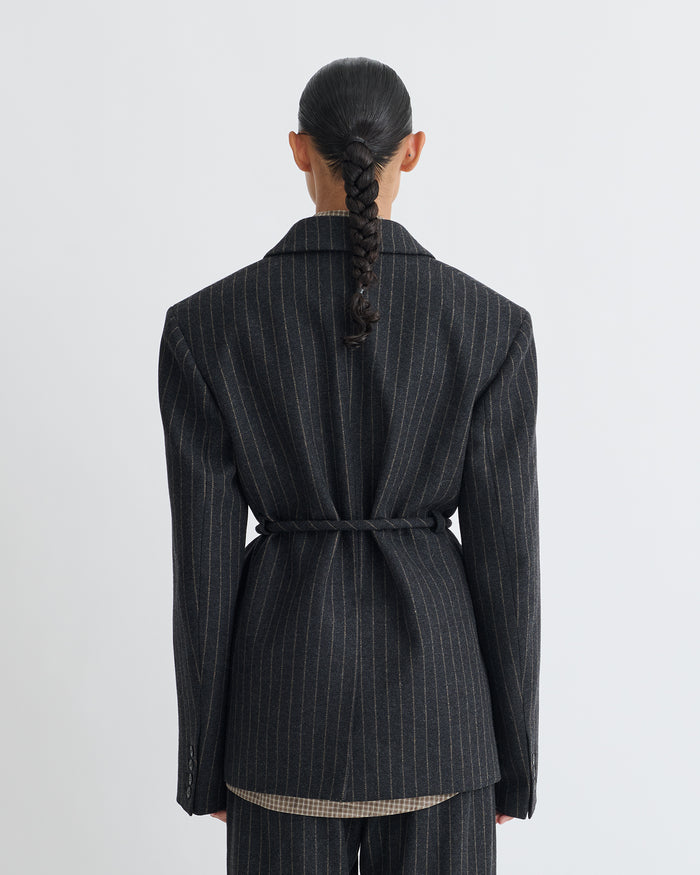 Osono - Pinstripe wool blazer - Black/Grey