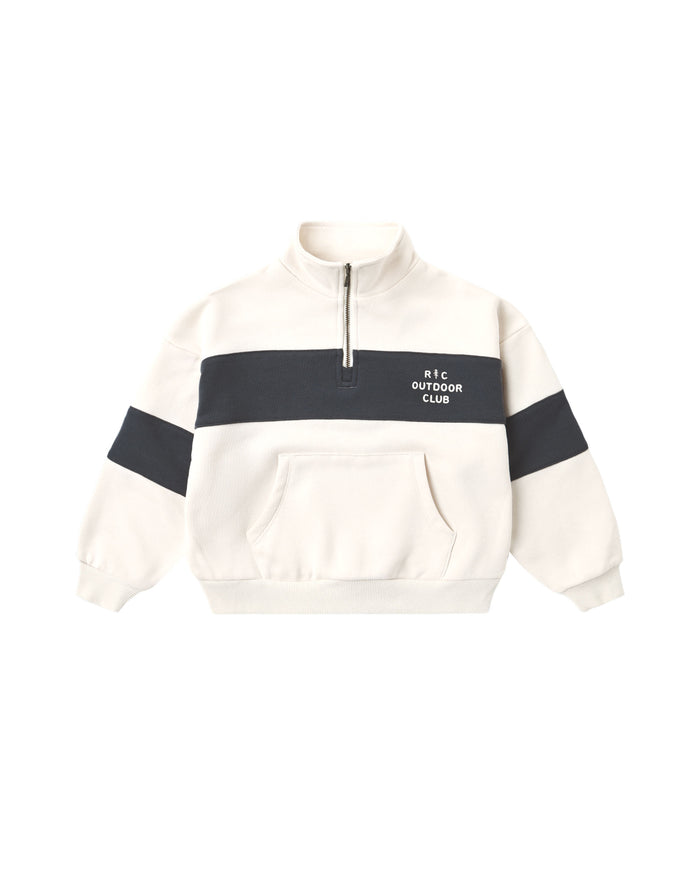 Panel Stripe Half Zip || Outdoor Club - Wee Bee Baby Boutique
