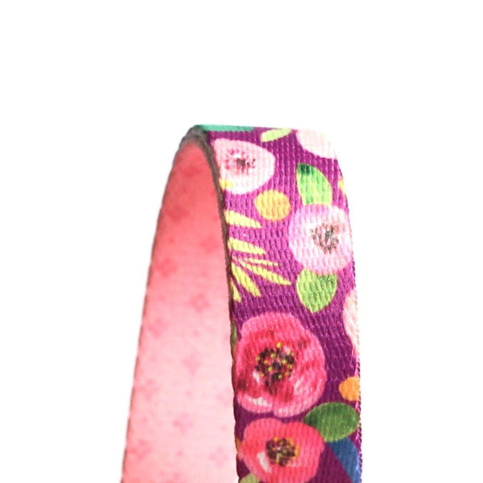 Plum Floral Dog Leash - Clive and Bacon