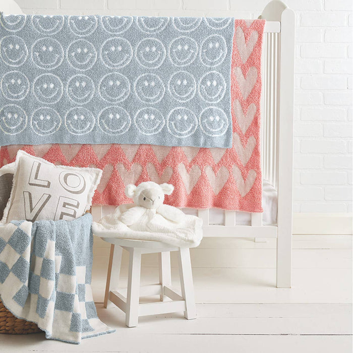 Plush Baby Blanket - Hearts - Wee Bee Baby Boutique