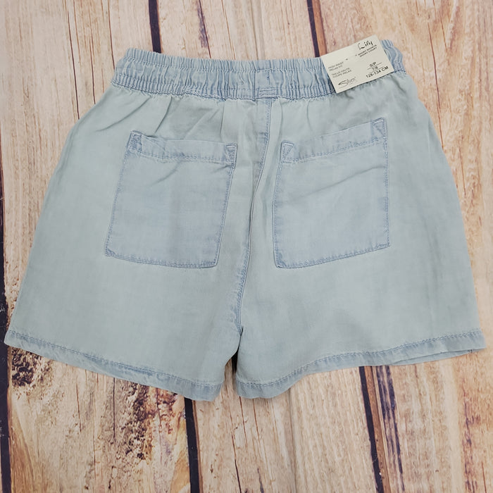 Silver Girls High Waisted Shorts Light Wash