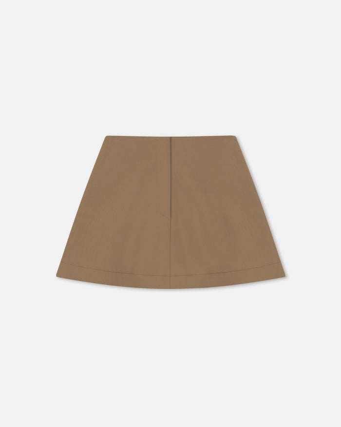 Tenna - Tailored A-Line Mini Skirt - Brown