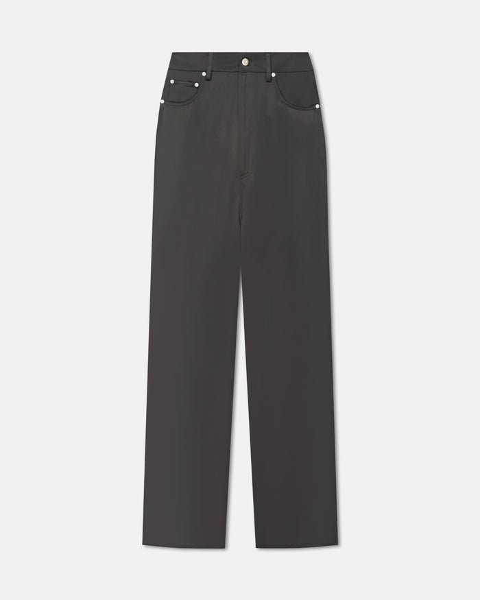 Tita - Slip Satin Pants - Dark Green