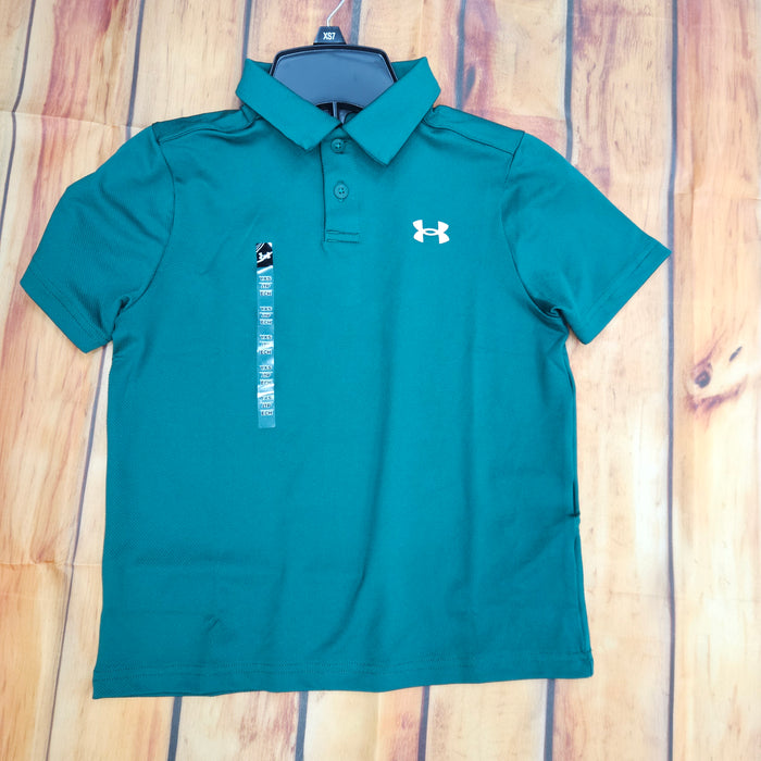 UNDER ARMOUR BOYS GREEN MATCHPLAY POLO 6009816-312