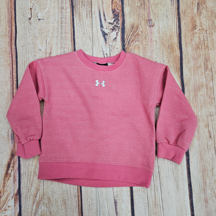 UNDER ARMOUR PINK RIVAL SPARKLE CREW NECK SWEATSHIRT