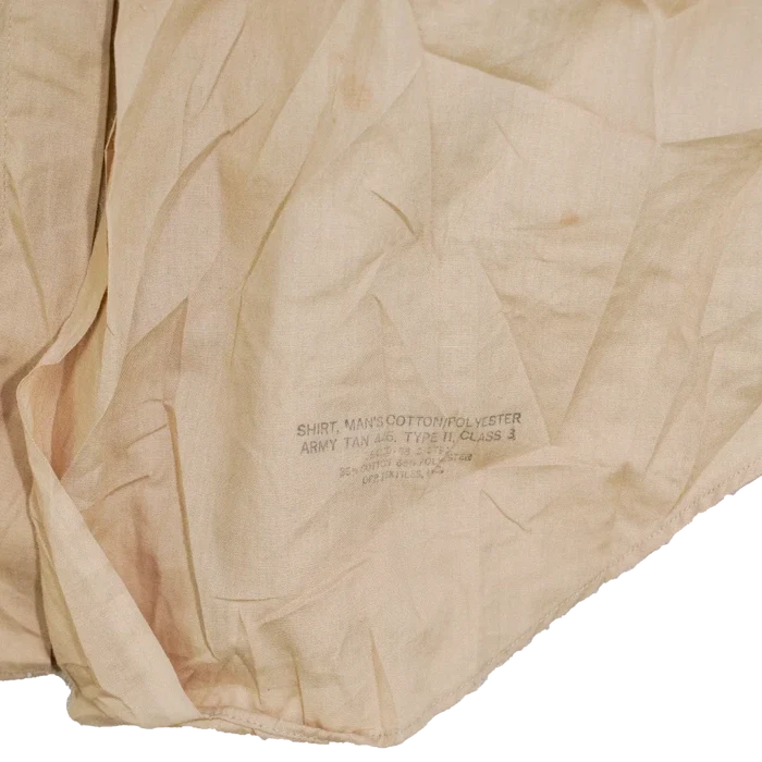 US Army 1950s Khaki Long Sleeve Service Shirt - 14x31, Small - US Army Surplus - Service Shirts