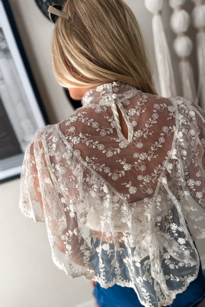 White Lies Sheer Poncho Top