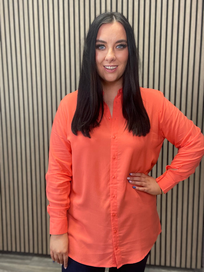 AINE LONGLINE SHIRT (CORAL)