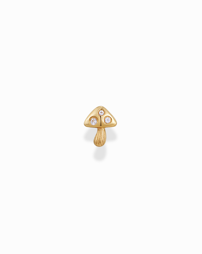 14k Mushroom Stud - Mod + Jo - Jewelry built to last, advanced plating technology