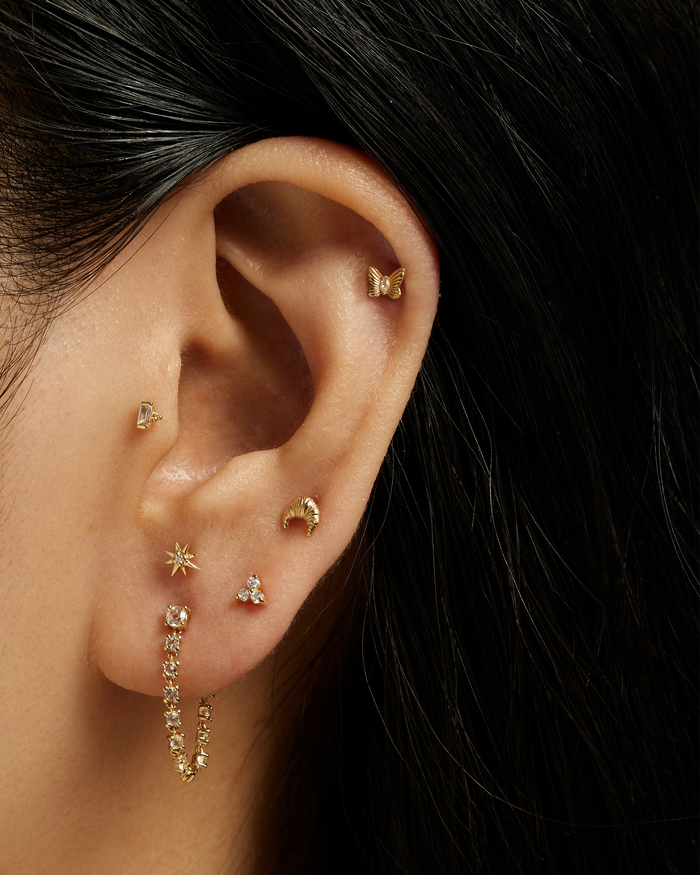 14k Marquise Butterfly Stud