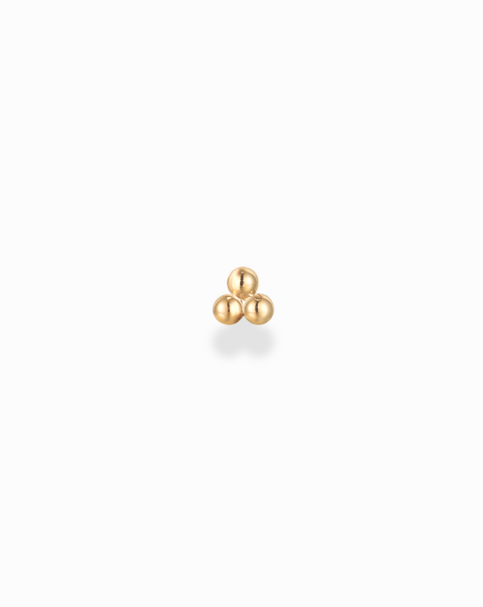14k Trinity Ball Stud - Mod + Jo - Jewelry built to last, advanced plating technology