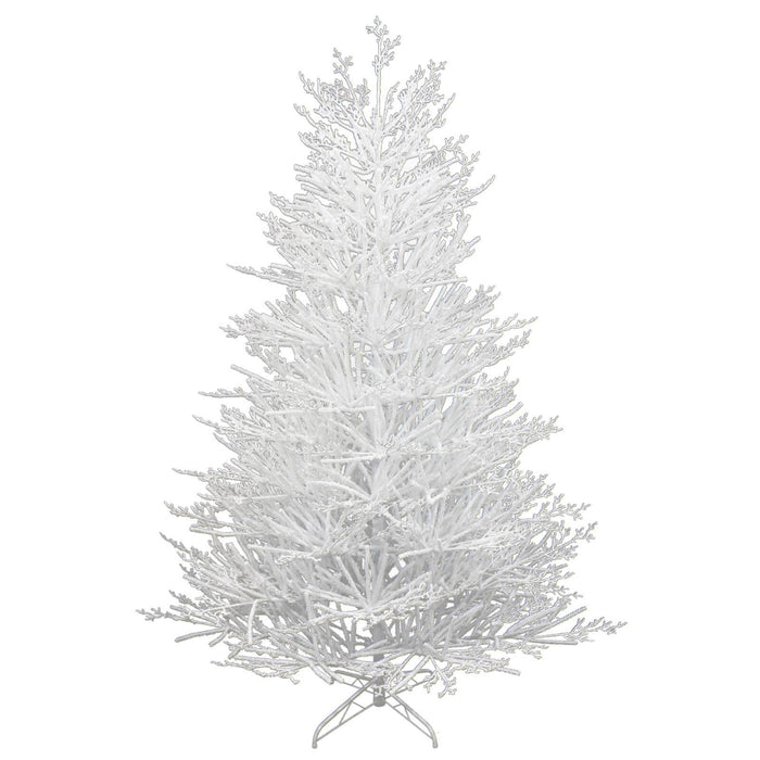 180cm White Snowy Twig Tree With White Metal Base