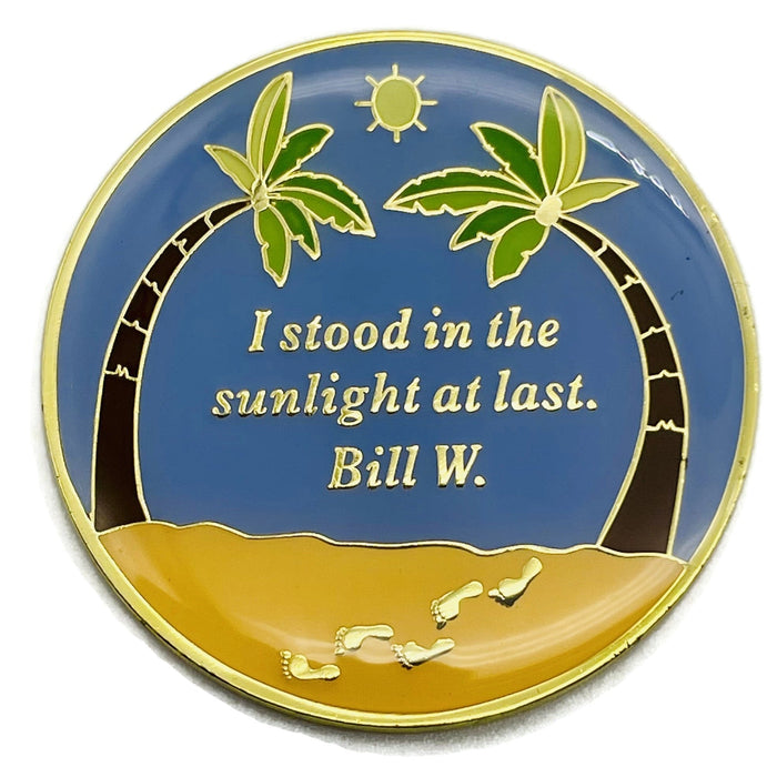 31 Year Beach Themed Specialty Tri-Plated AA Recovery Medallion - Thirty One Year Chip/Coin