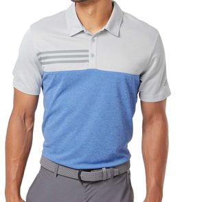 Adidas Heathered Colorblocked 3-Stripes Polo