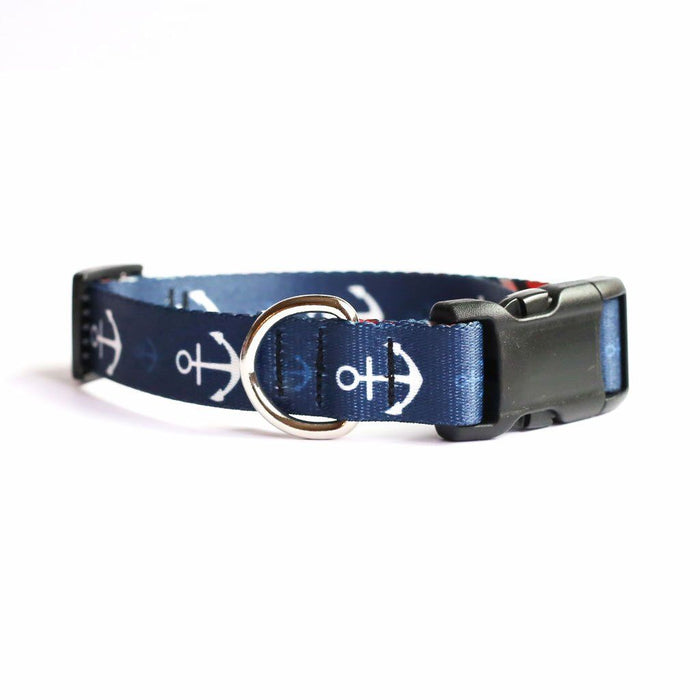 Ahoy Nautical Anchors Dog Collar - Clive and Bacon