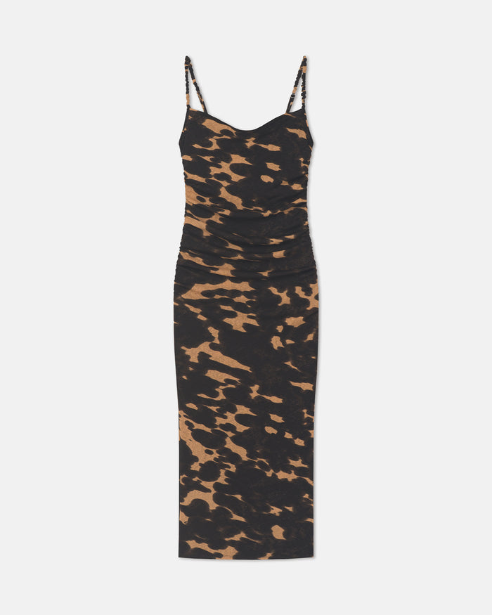 Alexa - Mesh Jersey Dress - Midnight Mocha Apricot